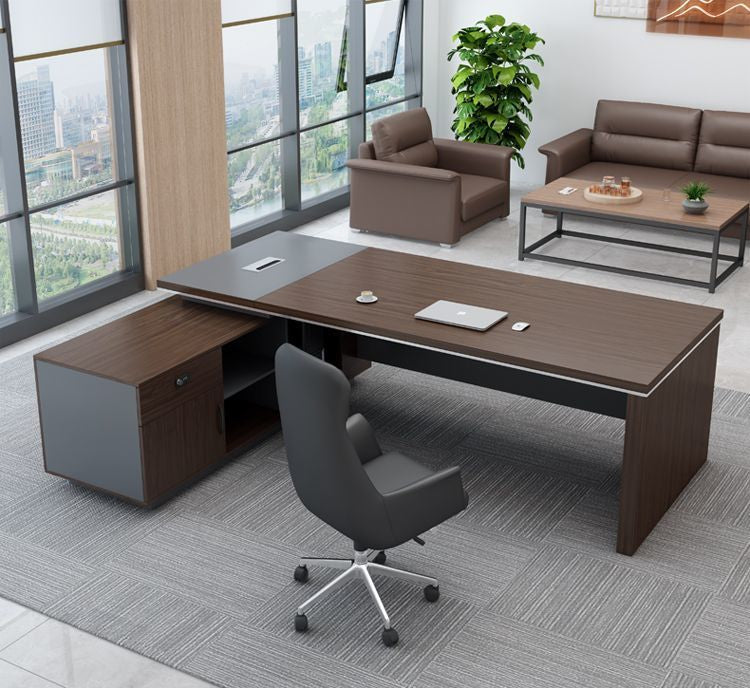Dominion Crest Executive L-Shaped Desk