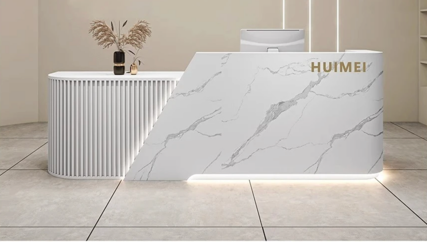 Lustra Edge Reception Desk – Modern Curved Front Counter