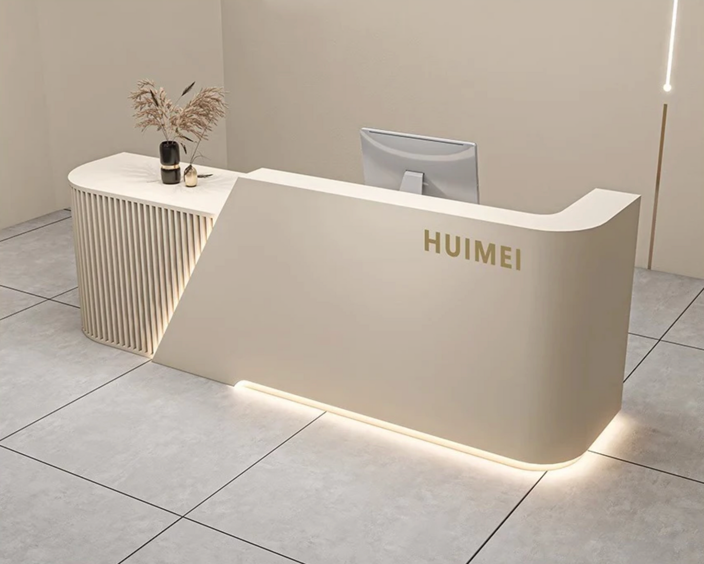 Lustra Edge Reception Desk – Modern Curved Front Counter