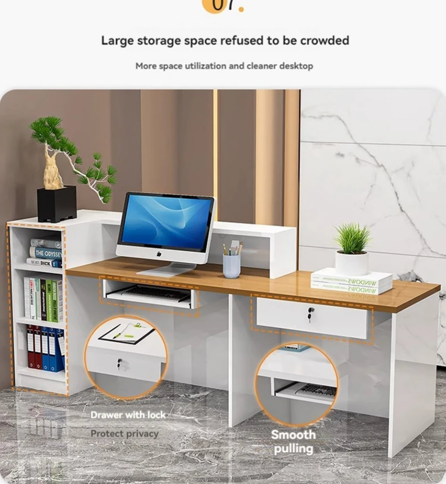 Marblewood Radiance Reception Desk