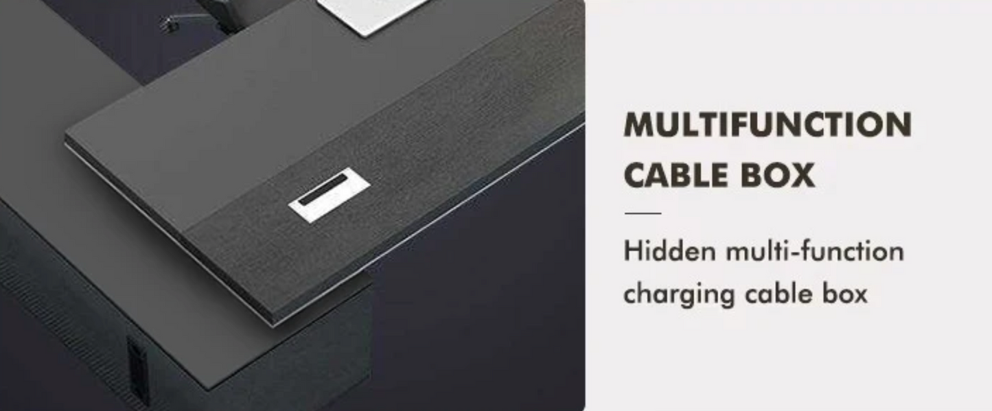 Obsidian L-Shaped Executive Desk