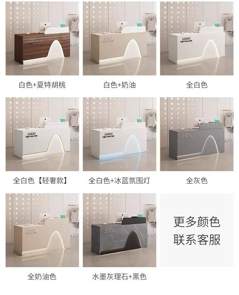 Halo Arc Reception Desk – LED Front Counter