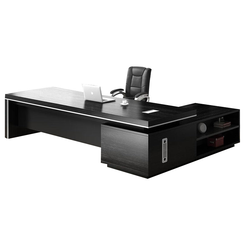 Jet Noir L-Shaped Executive Desk