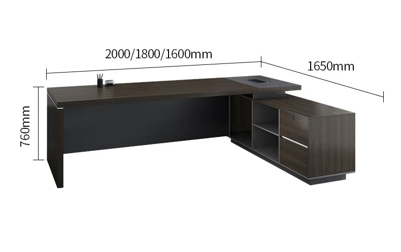 Dominion Crest Executive L-Shaped Desk