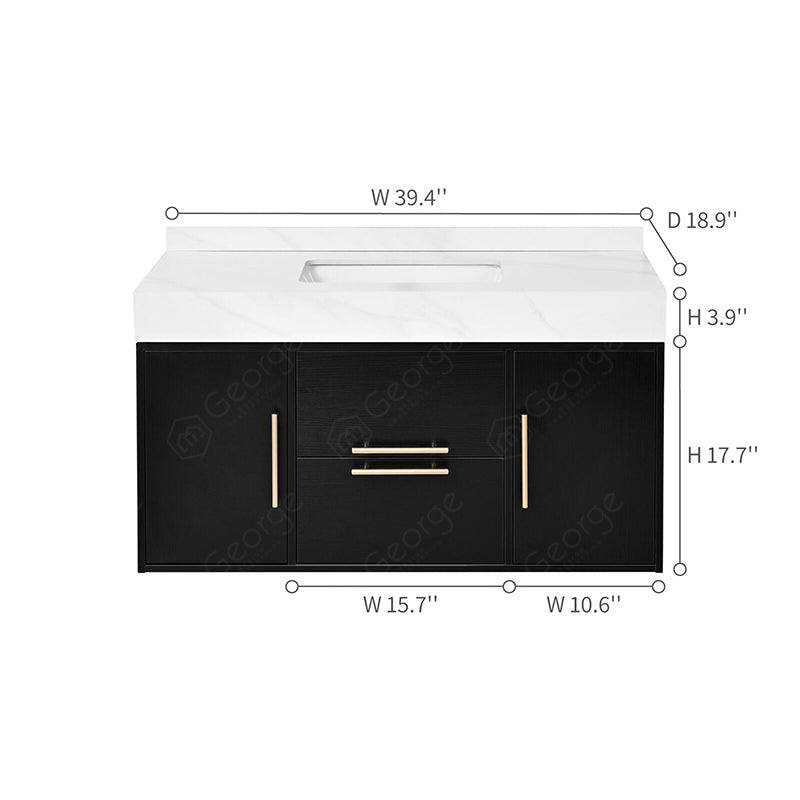 Midnight Luxe Vanity with LED Mirror Cabinet