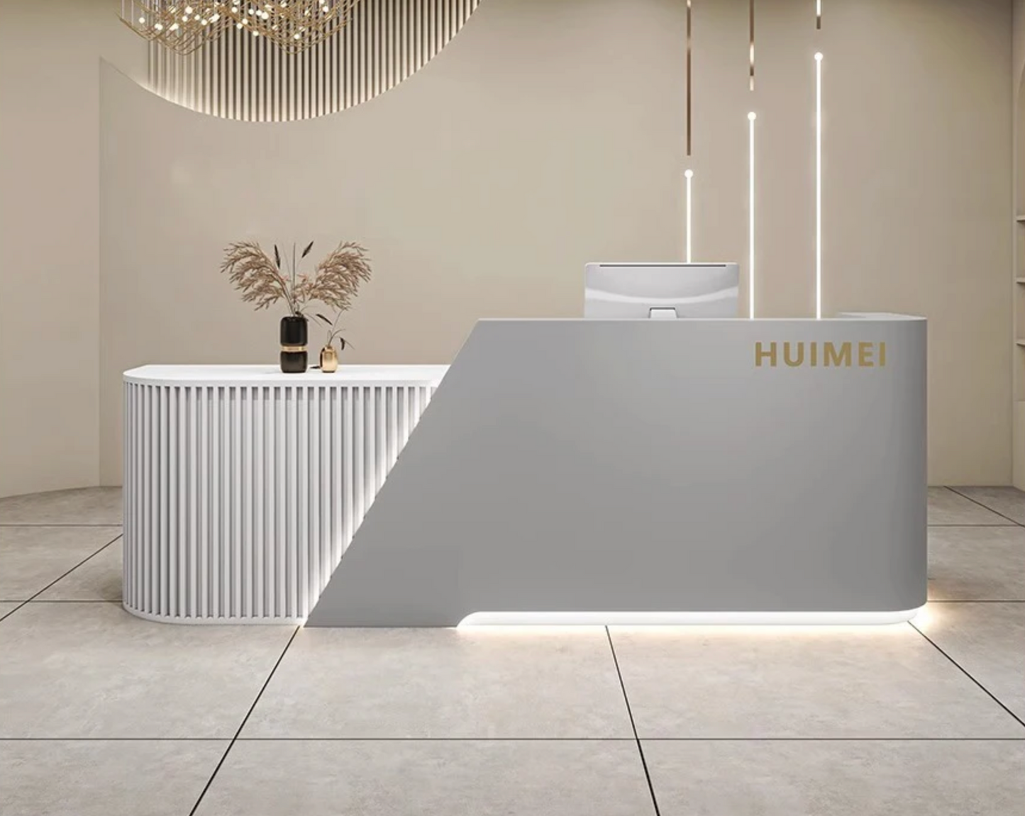 Lustra Edge Reception Desk – Modern Curved Front Counter