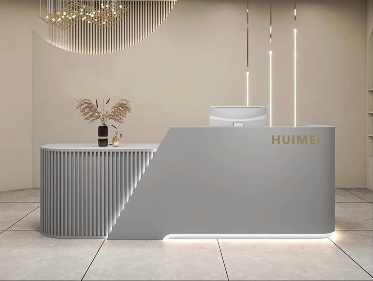 Lustra Edge Reception Desk – Modern Curved Front Counter