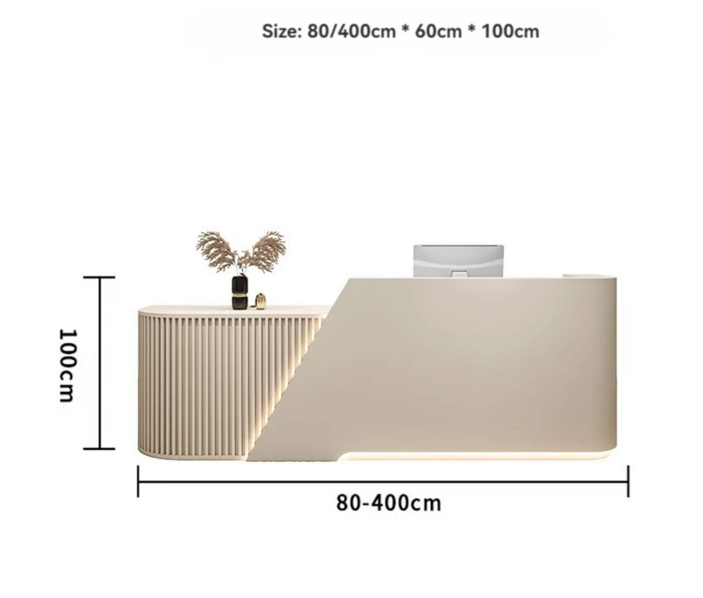 Lustra Edge Reception Desk – Modern Curved Front Counter