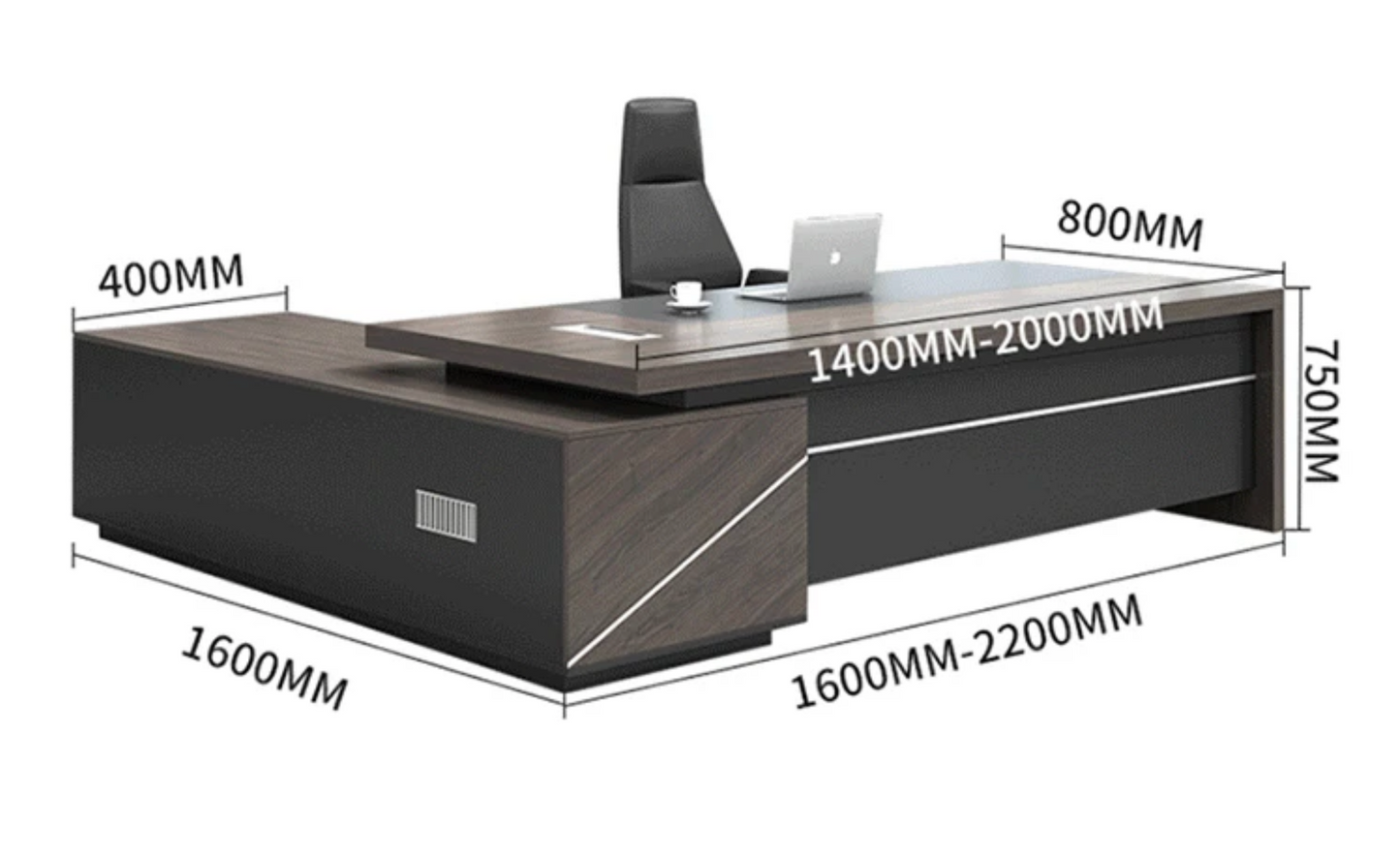 Lineage L-Shaped Executive Desk