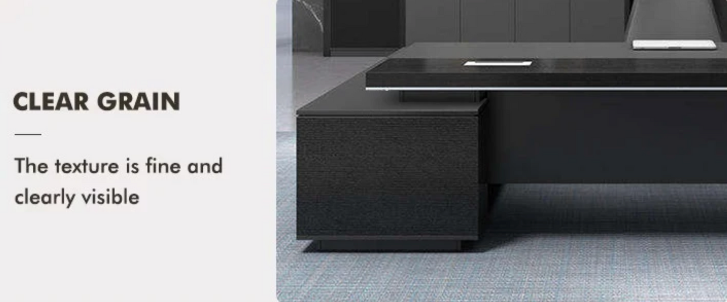 Obsidian L-Shaped Executive Desk