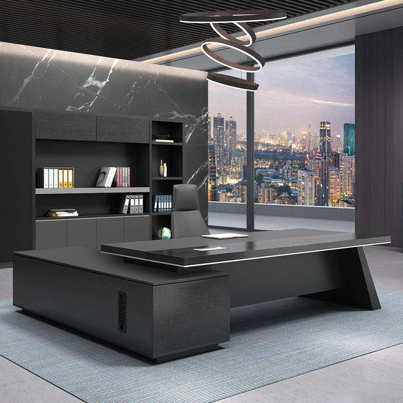 Obsidian L-Shaped Executive Desk
