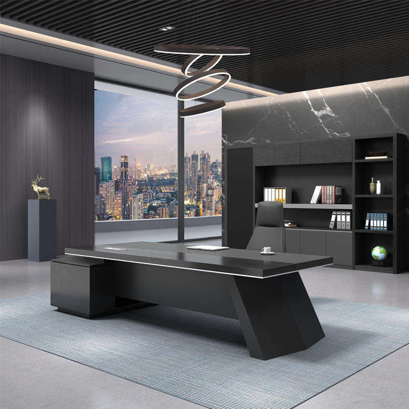 Obsidian L-Shaped Executive Desk