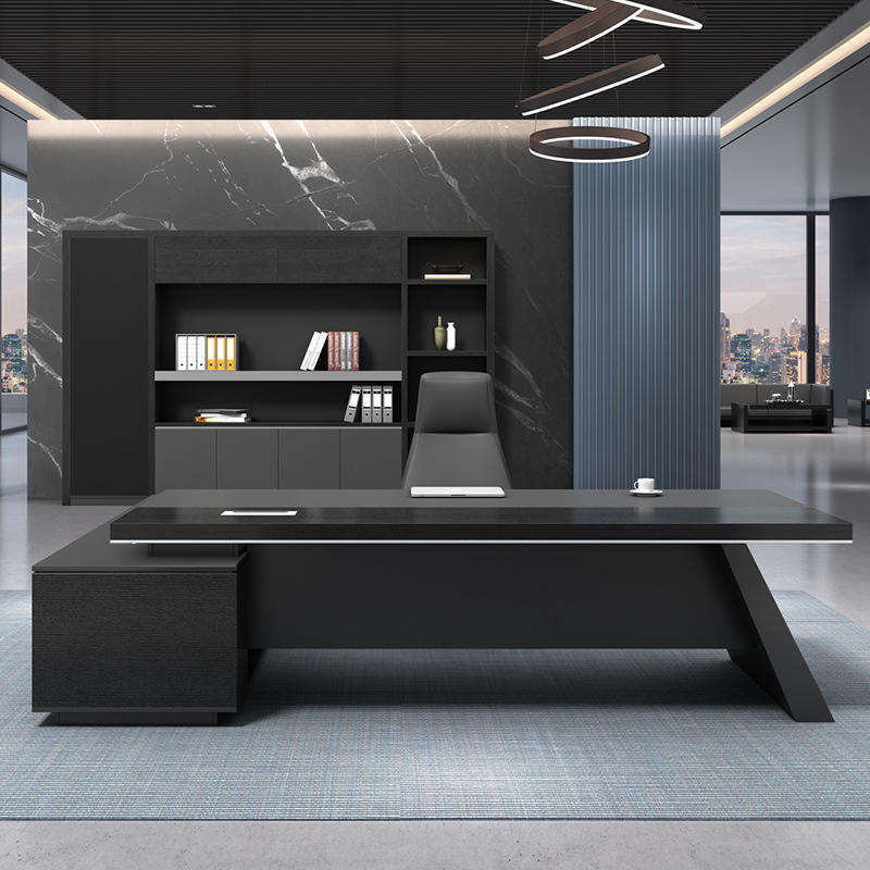 Obsidian L-Shaped Executive Desk