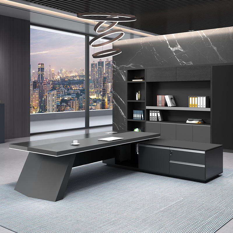 Obsidian L-Shaped Executive Desk